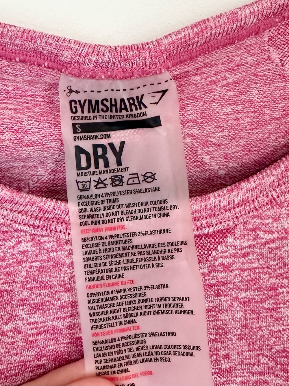 Gymshark Flex Long Sleeve Crop Top in Dusty Pink Marl/Charcoal - Size: Small - Picture 5 of 10